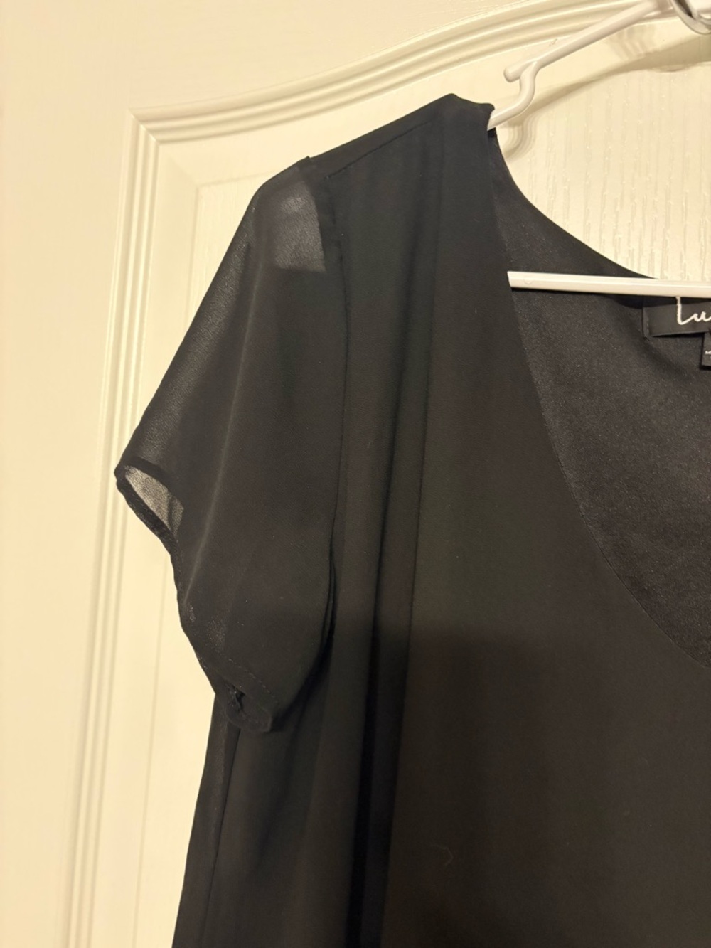 Lulu's Black V-Neck Classic Shift Dress - Picture 4 of 6